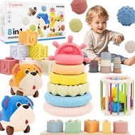 Premium Baby Toys for 6-18 Months, 8 in 1 Montessori Toys Set Educational Learning Toys for Toddlers