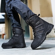 Ready Stock Men Snow Boots Plus Wool Long Tube Snow Boots Hiking Shoes Combat Boots Fashion Casual S