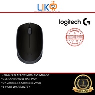 LIKO Logitech M170 Wireless Mouse, 2.4 GHz with USB Nano Receiver, Optical Tracking, Ambidextrous, P
