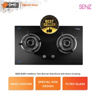 SENZ RUBY intelSync Twin Burner Gas Stove SZ-GS980FL with Nano Coating Futex Glass SZGS980FL Dapur G