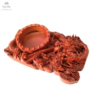 Ashtray Wood Ashtray Engraved Monolithic Dragon- Code CTH760