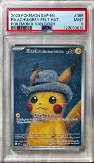 梵高比卡超Pokemon x Van Gogh Pikachu with Grey Felt Hat PSA 9