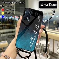 Custom Nama Softcase Glass FREE Sling Tali for Oppo A16 | Casing Tali | Case Tali | Case Tali Kaca | Case kaca pake tali | kesing Oppo A16 | softcase  Oppo A16 | casing  Oppo A16 | casing oppo | Case Murah | Silikon | Oppo A16 | case Oppo A16 | Case hp