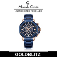 Alexandre Christie AC-9603MCBURBU Men Blue Rose Gold Chronograph Watch