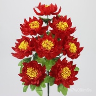 Taiwan Shipment 9 Heads Fire Phoenix Family Flower Arrangement Juan Decoration Teacher Plastic Flowe
