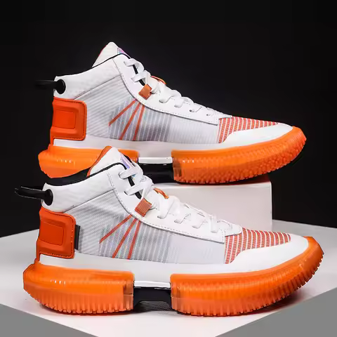 Mens Basketball Sneakers Wearable Gym Non-slip Training Sports Shoes for Kids Breathable Cushion Bas