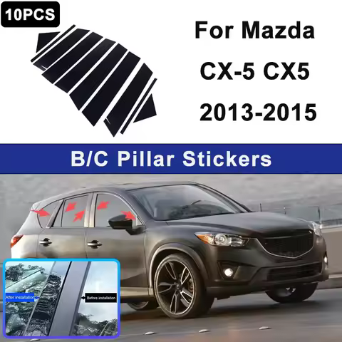 For Mazda CX-5 CX5 2013-2015 Window B C Pillar Post Cover Trim Stickers Door Column Decorative Exter