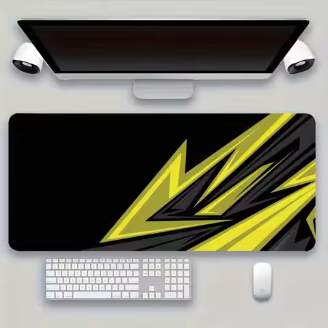 Large Size Playmat Yellow Black Warning Stripe Worn Arrow Texture Anime Games Office Desktop Mat Ant