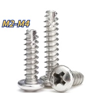 [XNY] 304 Stainless Steel Phillips Round Head Cut Tail Self-Tapping Screw Slotted Reducing Tail Screw M2M2.3 M2.6 M3M3.5 M4