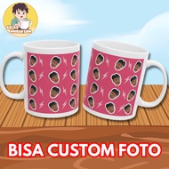 CUSTOM FACE MUG GLASS / GIFT GLASS MUG / CUSTOM PATTERN FACE ROSE BRUNO MARS APT APT