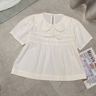 The lotus collar shirt with bow tie is so pretty babi99