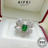AIFEI JEWELRY Original 925 Silver Korean For Sterling Perak Emerald Leher Butterfly Chain Rantai Accessories Necklace 純銀項鏈 Pendant Women Perempuan S28