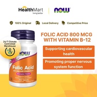 [SG] Now Foods, Folic Acid 800 mcg with Vitamin B-12, 250 Tablets
