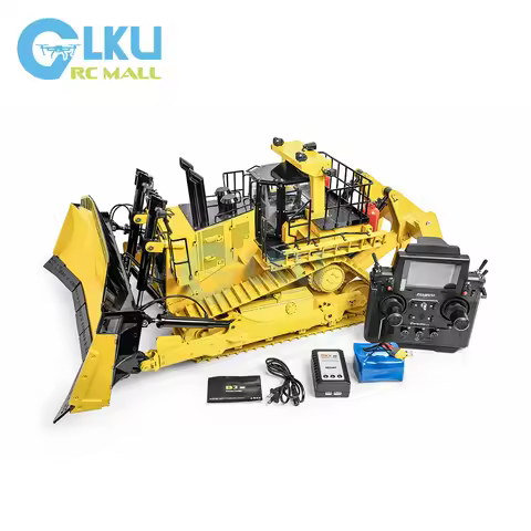 BSM RC 1/14 Large Bulldozer Model Metal Hydraulic Engineering Machine Yellow Version