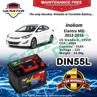 Münster Robust MF CMF DIN55 | DIN55L | 55559 (55AH) Car Battery Bateri Kereta for Inokom Elantra MD 