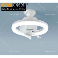 Wynn Design [LED Fan Light] with Remote 360 Rotation LED Fan Bulb E27 Holder Ceiling Fan Kipas Berla