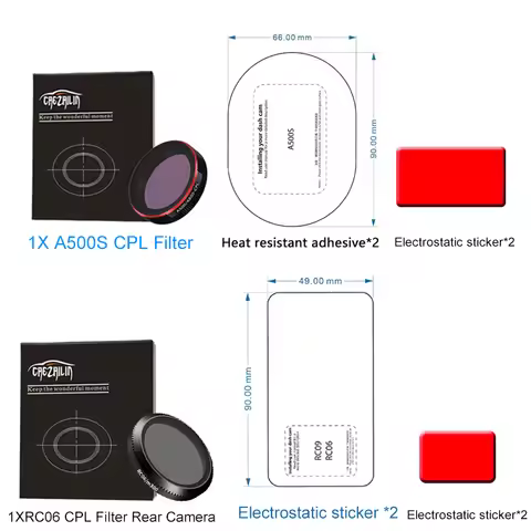 for 70mai pro plus+ A500s CPL Filter or RC06 Rear camera CPL Filter for 70mai Lite 2 For 70mai A500s