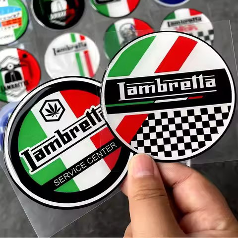 For Lambretta X300 Soft Glue Sticker Waterproof Epoxy Decal Motocycle Round Decoration For Lambretta