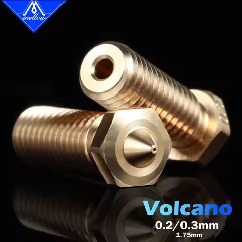 Mellow High Precision 1Pcs NF-Volcano 0.2MM/0.3MM M6 Brass Nozzle For 3D printer 1.75MM Filament Vol