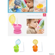 Peak Portable Spill Proof Juice SodaWater Bottle Twist Cover Cap Safe Drink Straw