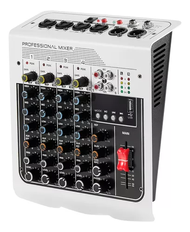 BOMGE Audio Mixer 6 Channel DJ Mixer Sound Board Console with USB MP3 Bluetooth Input 48V For Live Performance Home Stage Karaoke