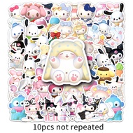 50PCS 3D Sanrio Sticker Cute Cartoon Kuromi Hello Kitty Melody Little Twin Stars Pochacco Waterproof Sticker Decorative Water Cup Laptop Stationery Self-Adhesive Sticker