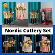 [READY STOCK] Nordic Cutlery Viral Sudu Kayangan Sudu Hotel Cutleries Dinnerware Set Sudu NORDIC Spoons