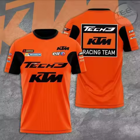 KTM Tech3 Racing Team T-Shirt, Men's, Breathable, Quick-Drying, Motorcycle Off-Road Apparel, Sports