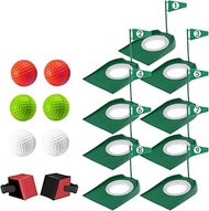 Shu-Ran 9 Pack Putt Cups with Flags and Golf Putting Training Aid, Mini Golf Game with Golf Balls, B