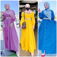 【TY-fashion] HOT SELLING  DRESS JUBAH MUSLIMAH WOMEN YELLOW WHITE PUTIH WOMAN LONG MAXI LABUH PLUS SIZE MURAH A41 corak