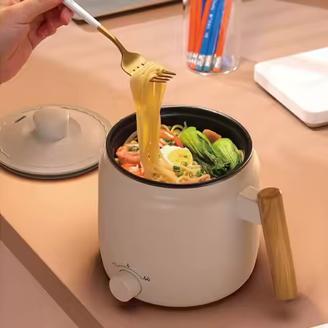 1.2L Electric Cooker Student Dormitory Low Power Noodle Cooker Multifunction Pot Portable Travel Min
