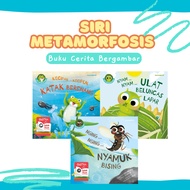 Siri Metamorfosis: Ulat Beluncas | Nyamuk | Katak | Buku Cerita Bergambar | Kitaran Hidup [Karangkra