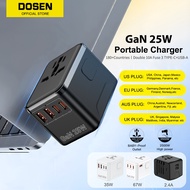 DOSEN Universal Adapter Travel International 25W USB C Adapter Fast Charger QC 3.0 Charger Type C Pl