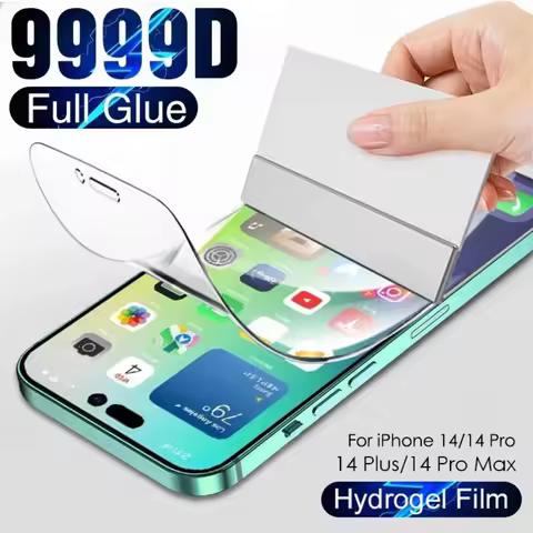2PCS 9999D Full Cover Hydrogel Film for iPhone 14 13 13 12 11 ProMax 14 Plus X XR XS Max7 8 6 6s Plu