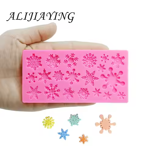 DIY Beautiful Christmas snowflake Silicone Mold Fondant Cake Decorating Tools Sugar cake stencil Mol