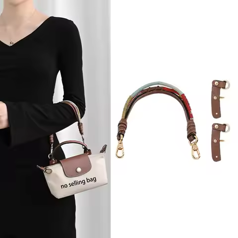 Underarm Modification Woven Bohemia Style Bag Strap for Longchamp Mini Bag Shoulder Strap Bag Access