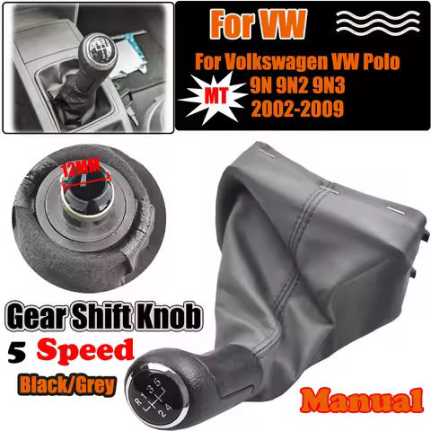 Car Gear Shift Knob Lever Shifter Gaiter Boot Cover For Volkswagen Polo 9N 9N2 2002 2003 2004-2009 D