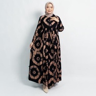 Gamis Twill Ori Pekalongan Gamis Jumputan Motif Full Spiral