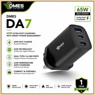 Dmes DA7 65W GaN Charger USB Type C Wall Charger Dual Type C USB Ports For iP Samsung Huawei XiaoMi