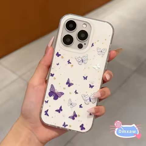 Purple Butterfly Phone Case For Infinix Itel City 100 S26 S25 Ultra S23 P65 P55 P40 Plus A90 A80 A70