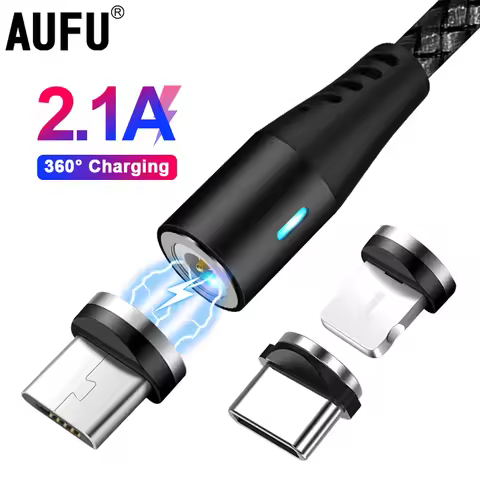 AUFU Magnetic Micro USB Type C Cable For iPhone Xiaomi Mobile Phone Fast Charging USB Cable Magnetic