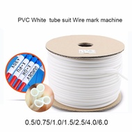 1roll 0.5 0.75 1.0 1.5 2.5~25mm2 PVC White Handwriting Ferrule Printing Machine Number Plum Tube Wire Sleeve Blank Cable Marker  （1KG)