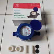 Meteran Air Body PVC Drat 1/2" / Water Meter PAM + Ampere Meter MIAMI / Tandon Air PDAM CAIMAN SNI