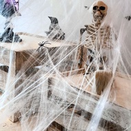 Halloween Decorations Haunted House Fake Spider Web Secret Room Escape Spider Cotton Decoration Tric