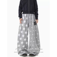 [All-over star print wide-leg pants]Women's Full-Length Asymmetrical pants