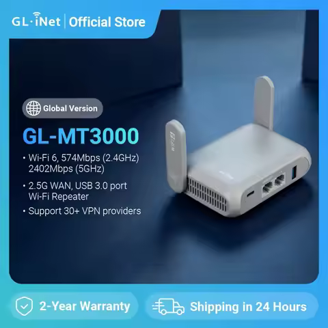 GL.iNet GL-MT3000 (Beryl AX) Wi-Fi 6 Wireless Travel Gigabit Router, Connect Public & Hotel Wi-Fi, C