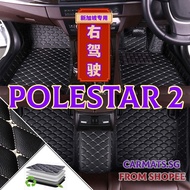 (Ready Stock) For Polestar 2 mats / Floor Mats / Carpet waterproof, dustproof, shockproof, front and back, PU leather