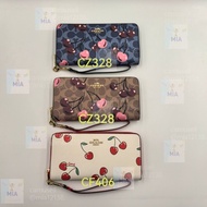 💜COACH 蔻馳 櫻桃 長款拉鏈女款銀包 卡包 請認證mia12138.賣家 生日禮物  Wallet card clip birthday present