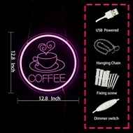 Coffee Neon Sign Dimmable Coffee Neon Sign Wall Decor Gift Suitable for Coffee Bar Kitchen Living Ro