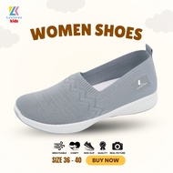 LVRkids LV0343 Women's Slip-On Shoes, Zigzag Knit Shoes